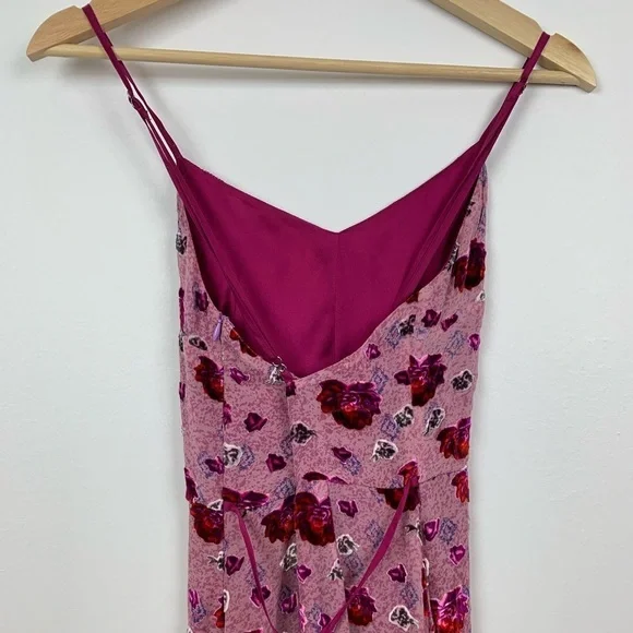 For Love & Lemons Love Marina Maxi Dress Sz XS Silk Blend Floral Fairy Romantic - Picture 4 of 15